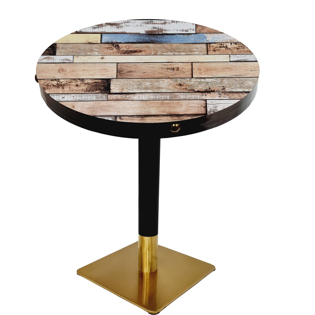 Café Table with Top Cast Iron Black and Gold Base