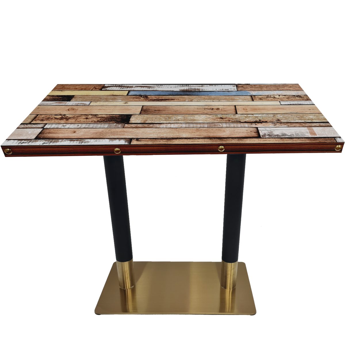 Bars and Restaurants Table with Top Cast Iron Black and Gold Base