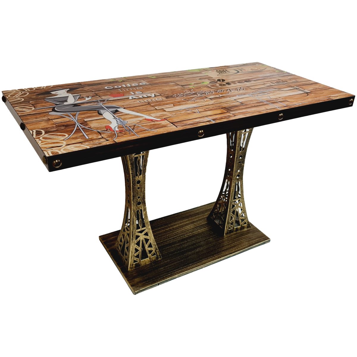 Café Table Top with Cast Iron Ornate Base