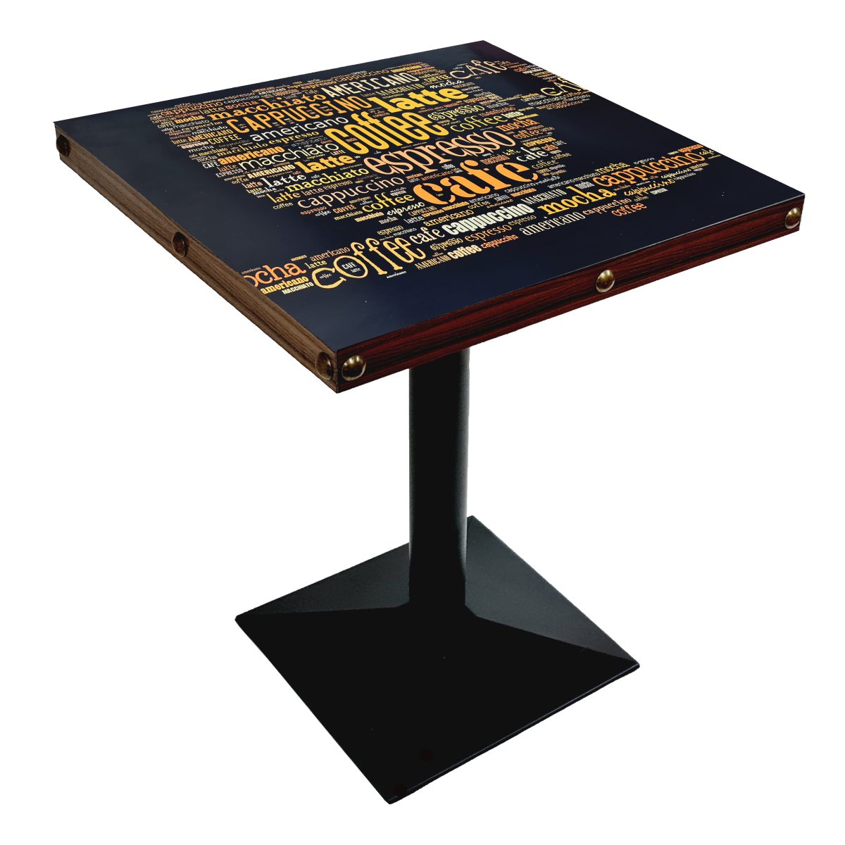 Custom Printed Table Top with Cast iron Legs Best Choice for Coffee Shops