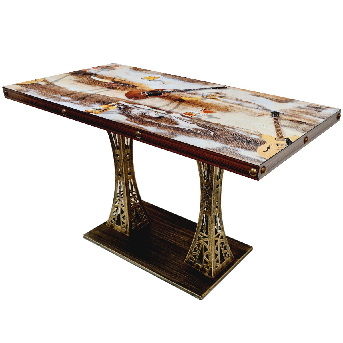 Solid Wood Printed Table