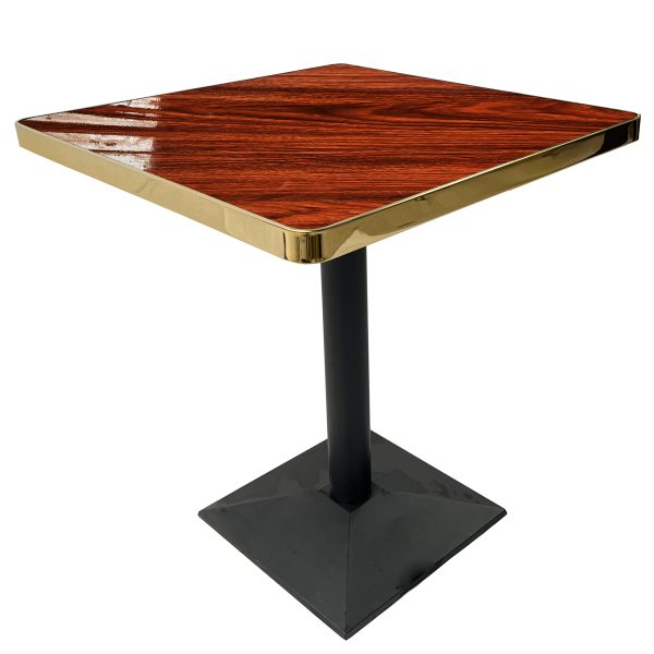 Marble Finish Tables - Black Cast Iron Legs - Oak - Size 70x70cm