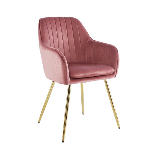 Avrin Furniture Velvet Arm Chair Pink