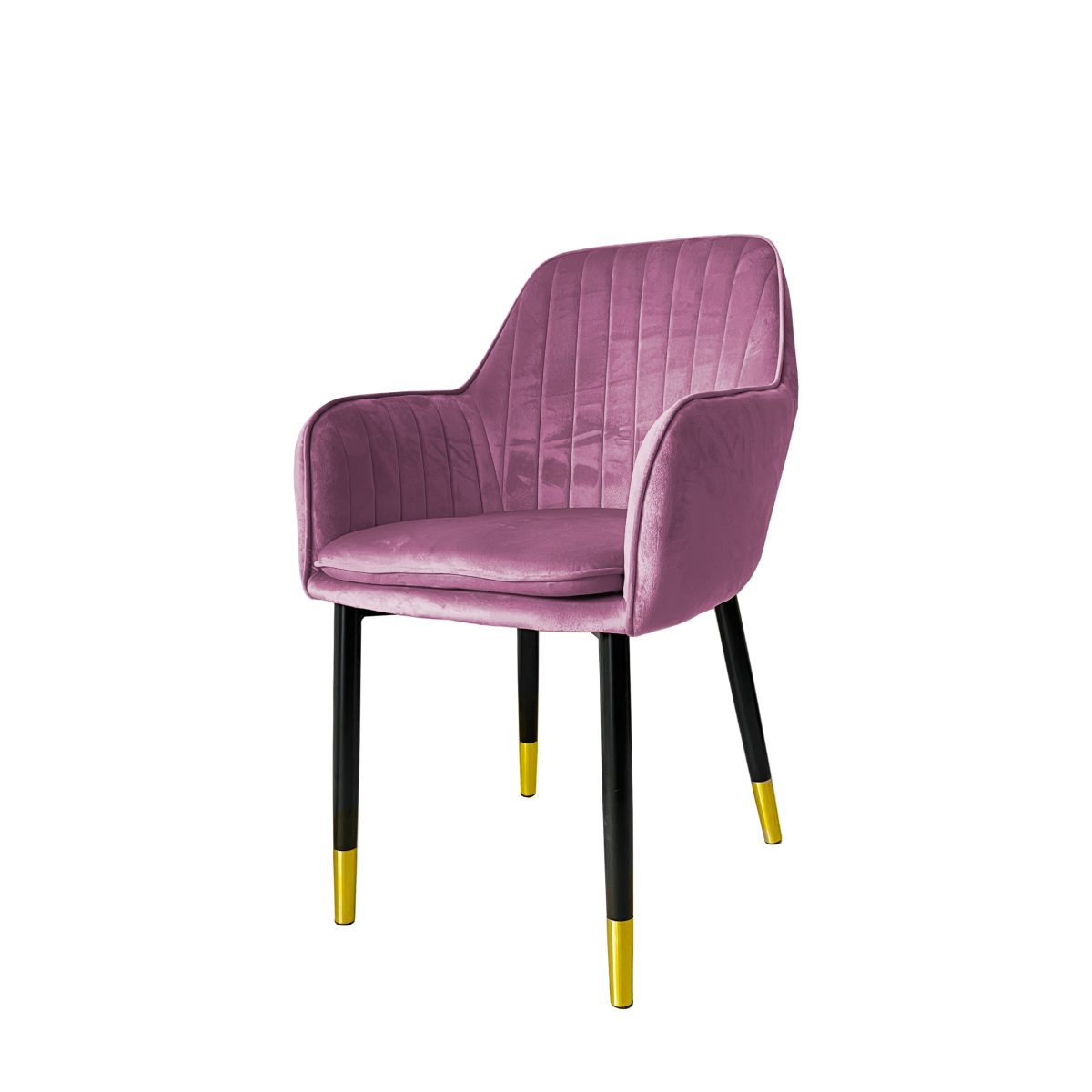 Rose Durant Sustainable Velvet Armchair with Black & Gold Metal Legs