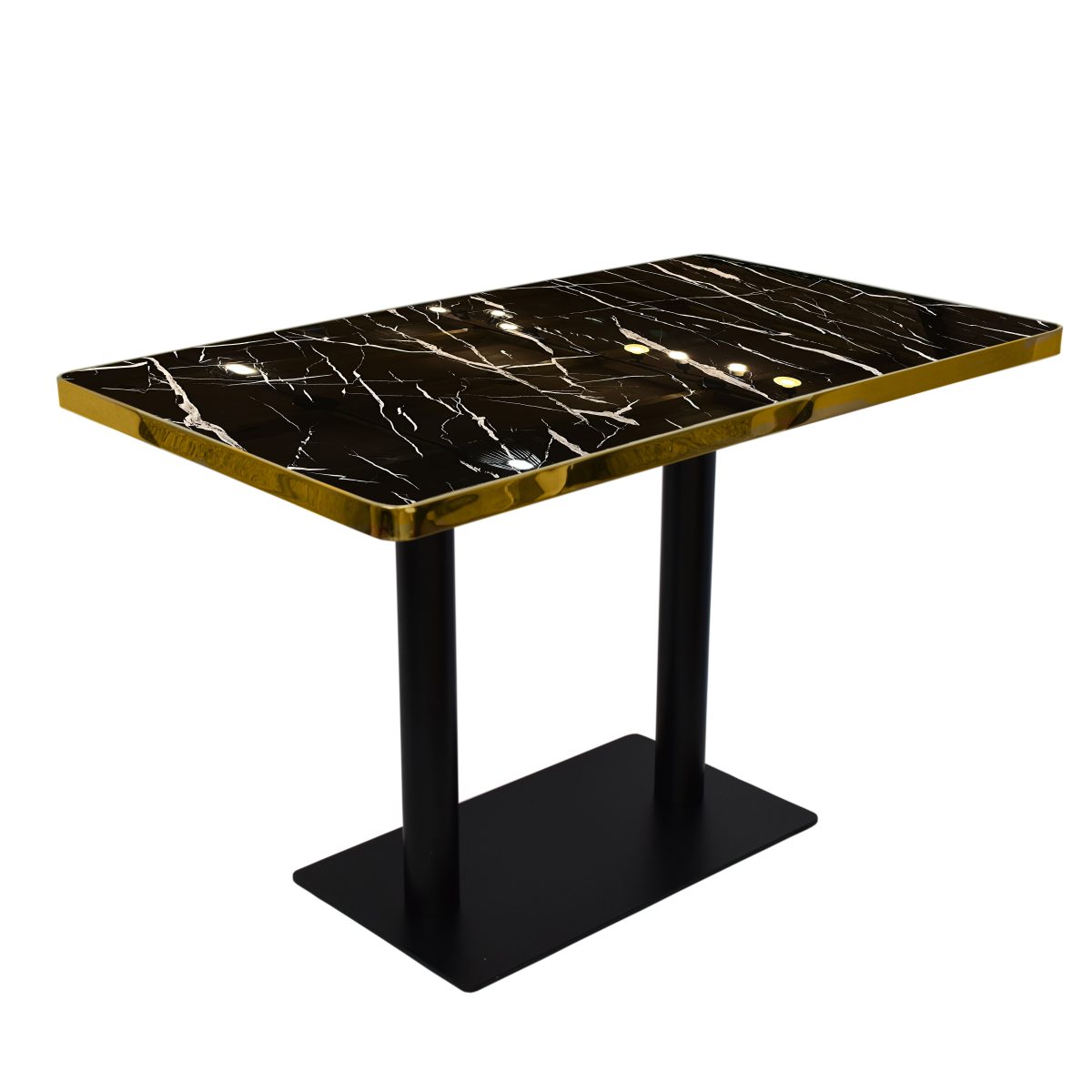 Marble Table 4-6 Seat Flat Black Base