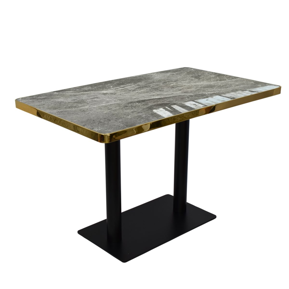 Marble Table 4-6 Seat Flat Black Base