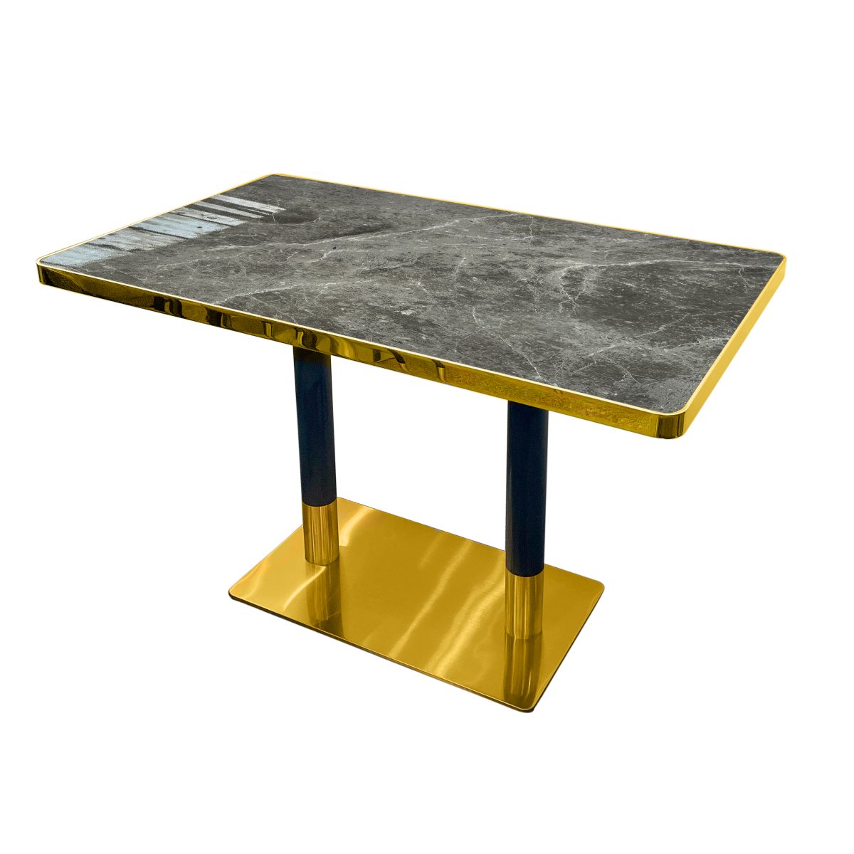 Marble Table Black & Gold Base