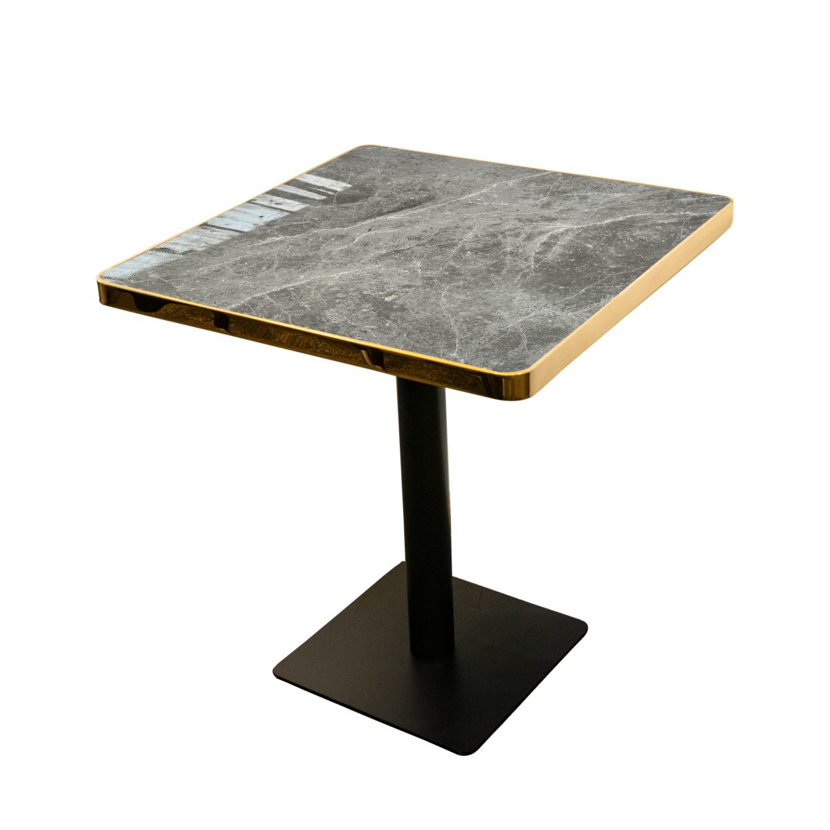 Marble Table 2-4 Seat Flat Black Base