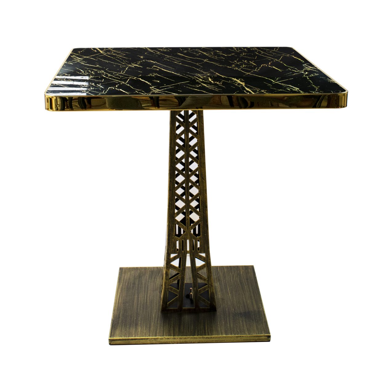 Marble Black an Gold Ornate Base 70x70cm 1