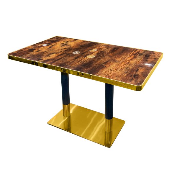 Marble Table Black & Gold Base