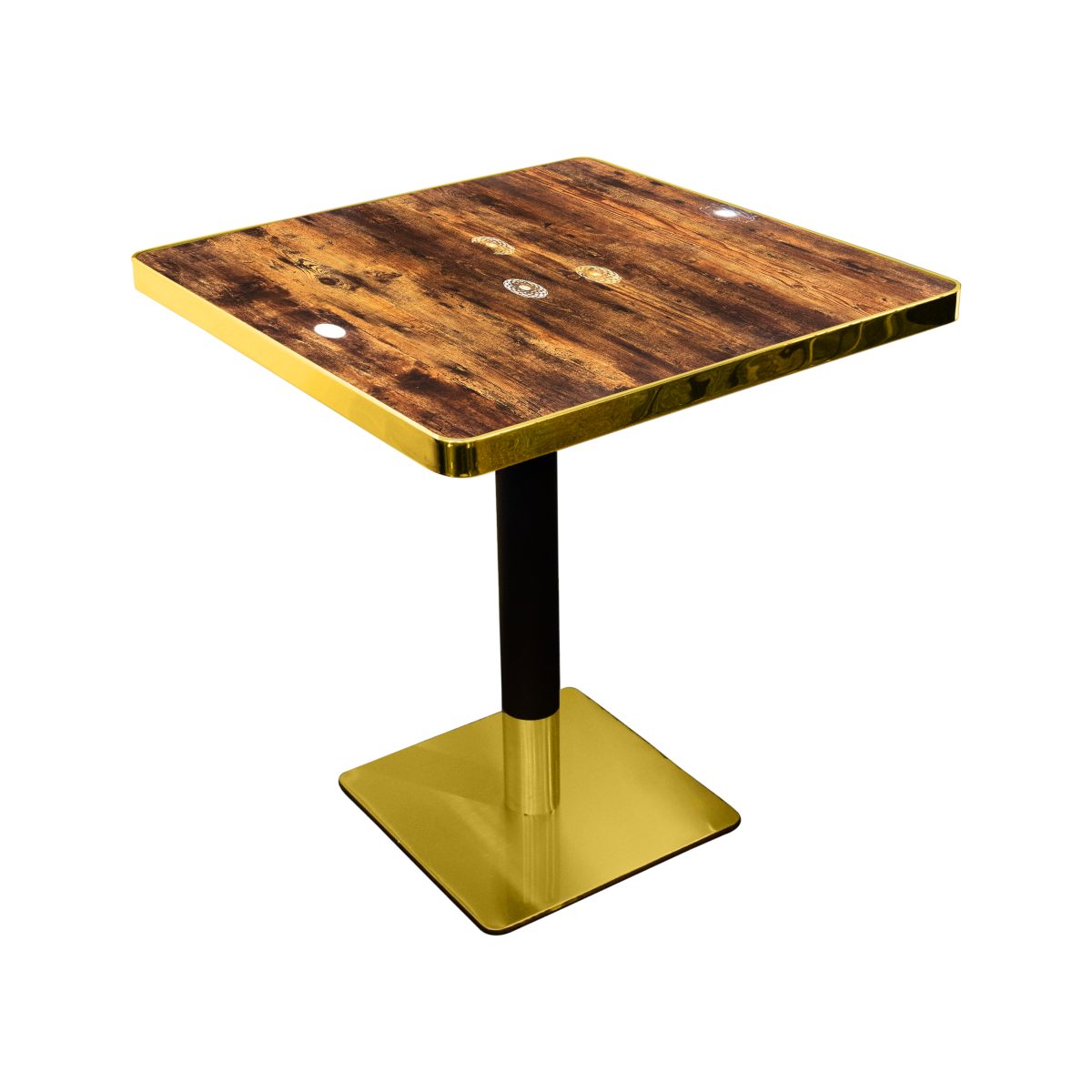 Marble Table Black & Gold Base