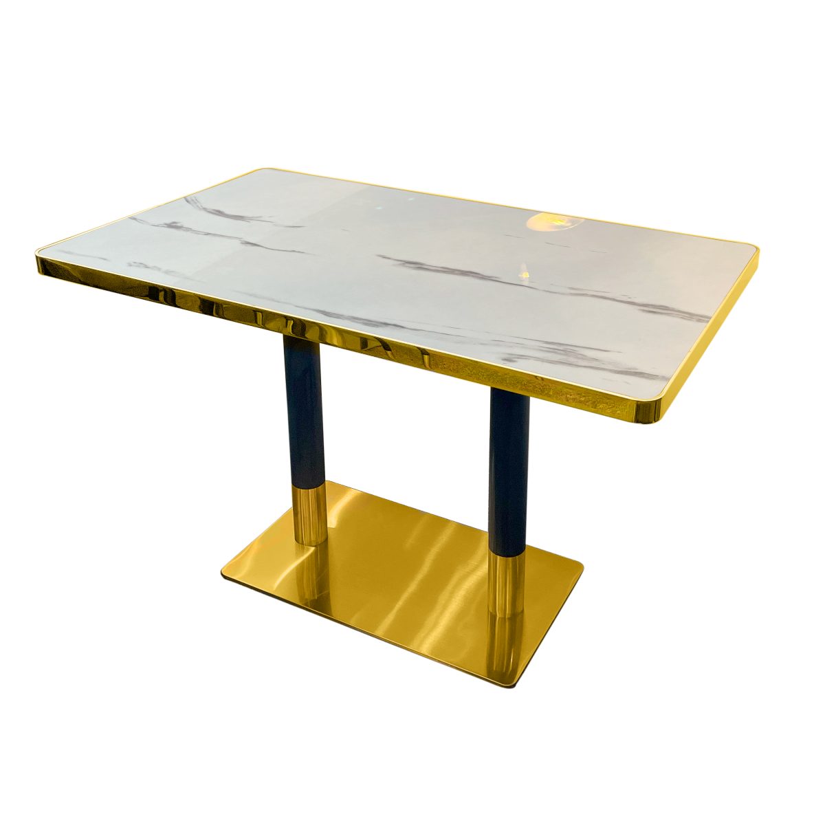 Marble Table Black & Gold Base