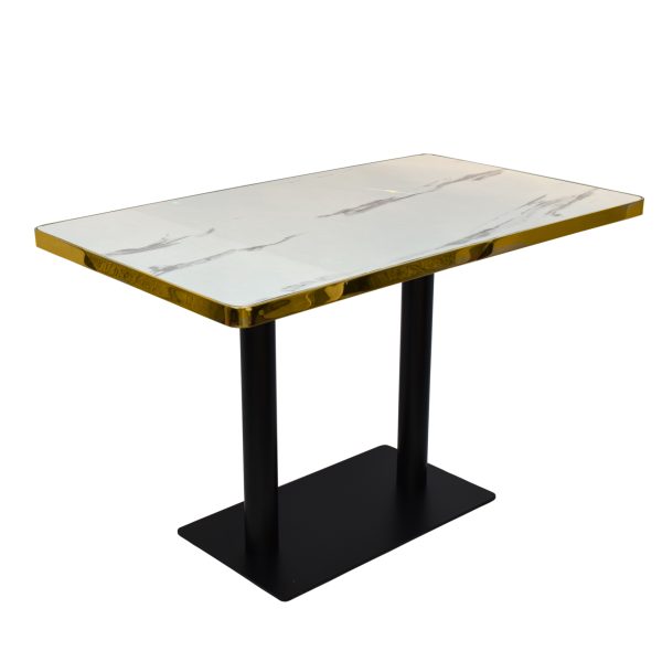 Marble Table 4-6 Seat Flat Black Base